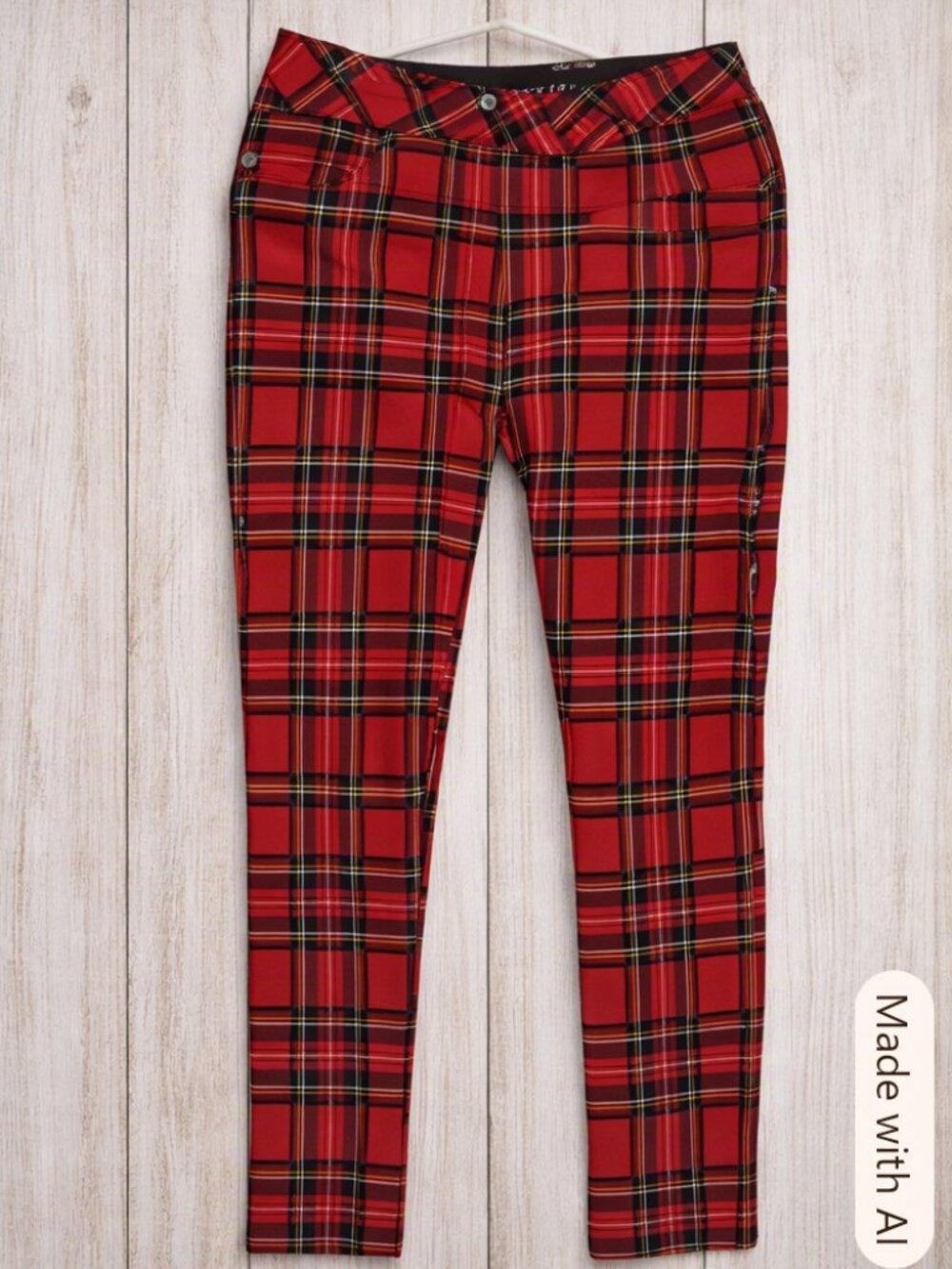 Nygard Luxe Slims Red Plaid Jeggings M